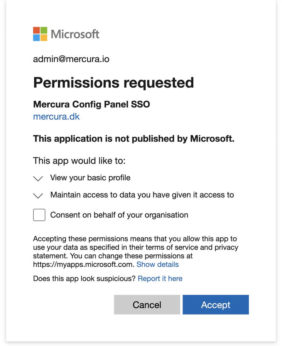 Permissions requested