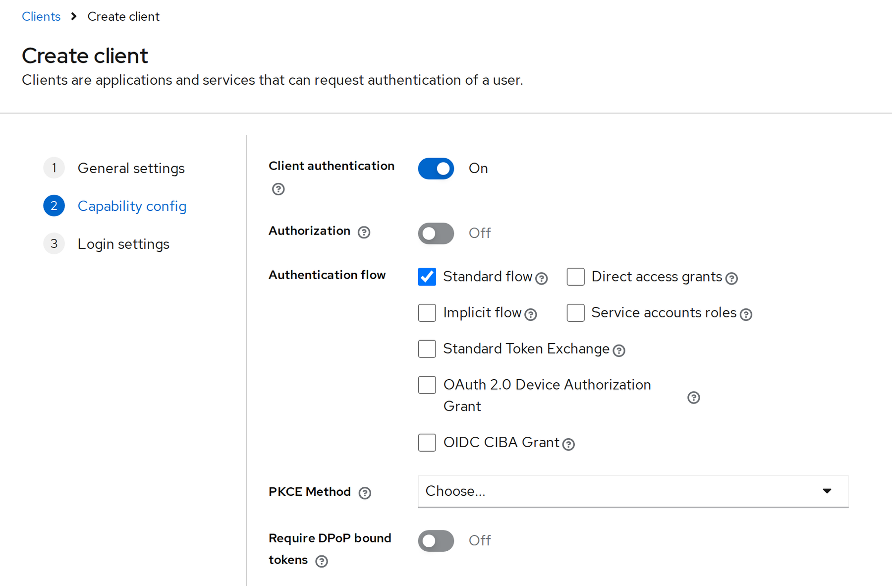 Capability config