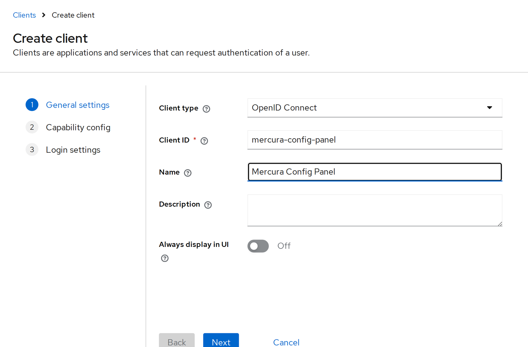 General settings